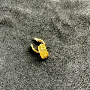 Gold-Tone Textured Hoop Earring